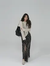 春の風を感じる! ロマンティックなジョーゼットのロングスカート【四色印刷・文芸スタイル】