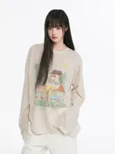 UVカットパーカー レディース 長袖 ジャカード グラフィティ柄 遊び心 アメカジ ヴィンテージ ルーズ 着痩せ「King Prince」
