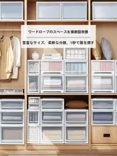 透明な引き出し式収納ボックス【プラスチック製・衣類整理用】