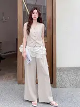 高級感のあるマーメイドビスチェとワイドパンツ【デザイン性に優れた夏のスタイル・三点コーディネート（セットアップ対応）】