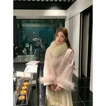 ピンクカラーの天絲サテン刺繍ダウンジャケットとスカート【秋冬用・国風・セットアップ対応】