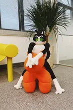 抱き枕 ぬいぐるみ 白黒猫 キモ可愛い モコモコ 特大 彼氏 プレゼント ギフト 「uodycoco」
