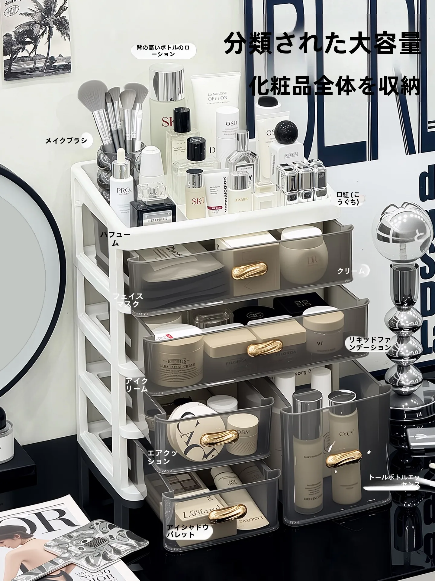 化粧品収納ボックス：デスク上用の防塵アクリルボックスが実際の使い勝手をどう支えるか