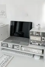 パソコン用デスクスタンド【引き出し付き・収納ラック・ノートパソコン対応】