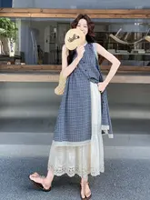 涼しさとおしゃれを両立！花柄ボーダー付きのゆったりした女性用夏用ワイドパンツとタンクトップ（セットアップ対応）