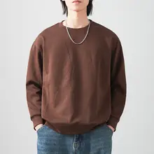 春季用 メンズ ラウンドネック トレーナー【オフホワイト・フィット・長袖】