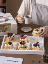 46穴あけ不要四分割スイーツボックス【アフタヌーンティー・ケーキとシュークリーム用】