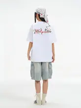 刺繍花柄デザインの男女兼用Tシャツ【夏用・短袖・ヴィンテージスタイル】