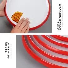密胺製の二色仕上げ 火鍋用配菜皿【円形・ホテル・中華料理店向け】
