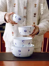 青花瓷の陶器ボウル【個人用・スタイリッシュ・大きめサイズ】