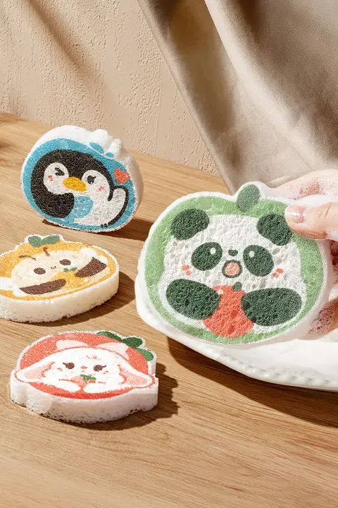 キッチン用ウッドパルプスポンジ【赤ちゃん用・食器洗い・多用途・清掃用】
