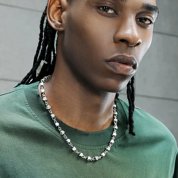 GRGR 幾何学模様デザイン ネックレス【メンズ・レトロスタイル・チタン鋼・ロックスタイル】