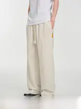カジュアルなストレートニットパンツ【コントラストカラー・フィット・男女兼用】