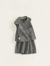 2点セット キッズ ボーイズ ノースリーブTシャツ ショートパンツ タイヤイ ストリート 夏