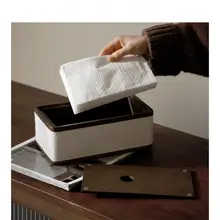 ミューズハウス 中古ティッシュボックス【ラバーウッド・マグネット式・リビング用・高級感】
