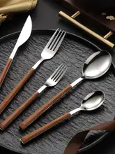 ステーキ用カトラリーセット【不鏽鋼・長柄・デザートスプーン・フォーク】（セットアップ対応）