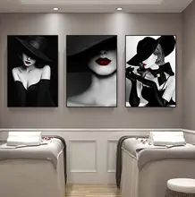 美しい人物の黒白アートパネル【美容院や服装店に最適・高級感あるデザイン】