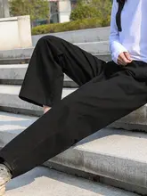 カーキ色 レディース ワイドストレートパンツ【春秋用・カジュアル・大きいサイズ】