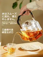 大容量の耐熱ガラス製ティーポット【電陶炉・おしゃれな提梁デザイン】（セットアップ対応）