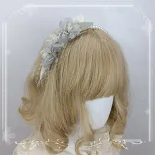 エレガントなパール付きロリータ風ヘッドバンド【手作り・花モチーフ・アクセサリー】