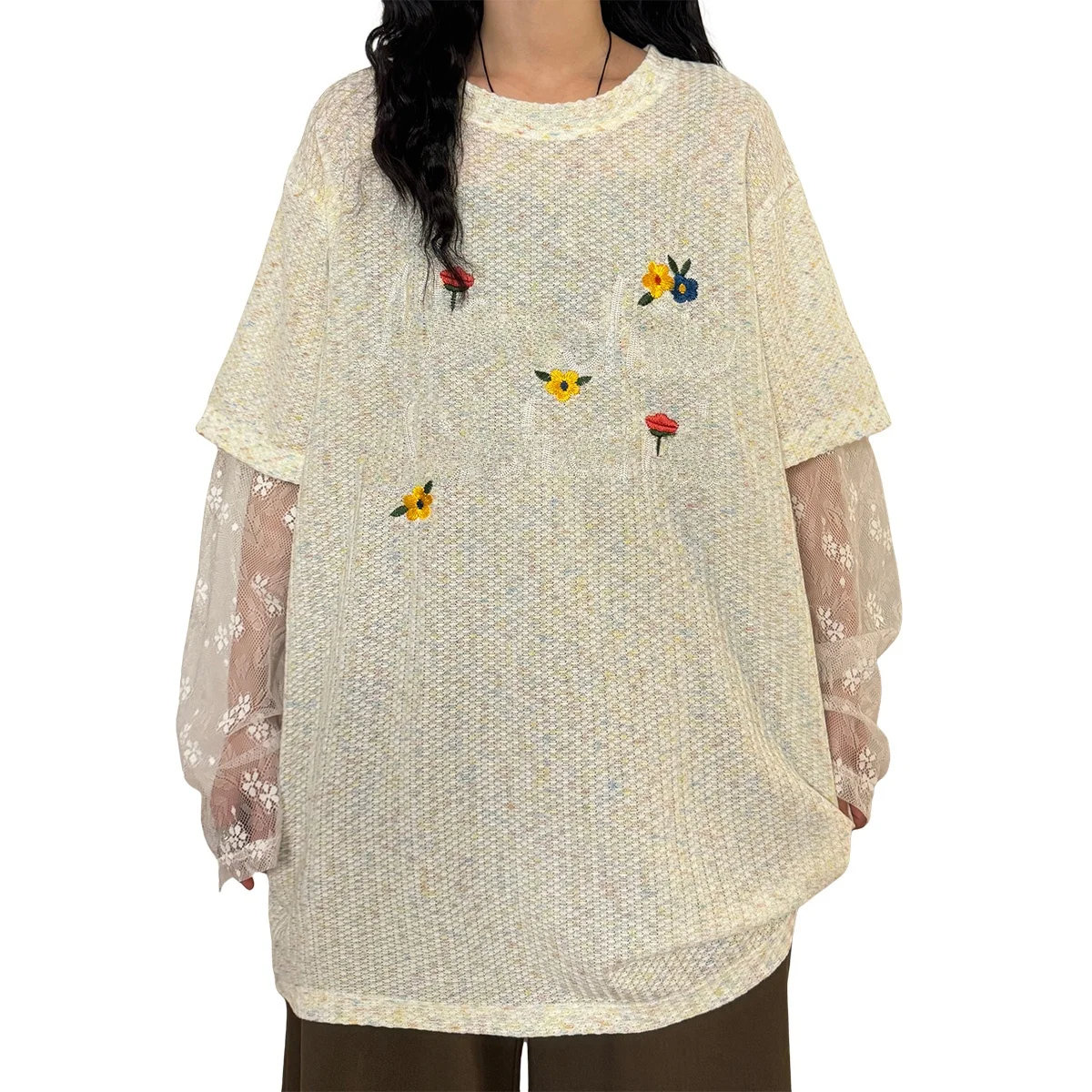 刺繍レースパネルの長袖UVカットカーディガン：アメリカンビンテージスタイルの実用性と適用シーン