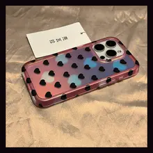 スマホケース iPhone 15 Pro Max 14 Pro 13 12 11 対応 蛍光 全面ハート柄 マット仕上げ シンプル 大きめホール 2層構造
