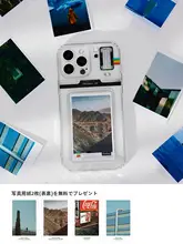 スマホケース iPhone 16/15/14/13/12/11 対応 チェキ風 カードポケット クリア 写真収納 インスタ映え 「Ufology」