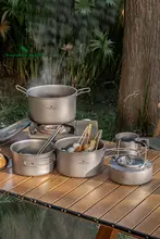 純チタン製 アウトドア用鍋セット【蒸し器・キャンプ用スープ鍋・湯沸かし器・鍋・フライパン・カップラーメン鍋】（セットアップ対応）