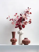 Dnnni 陶器製 シンプルモダン 花瓶【リビング・寝室用・デコレーション】