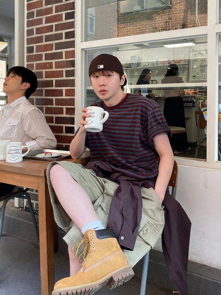 ストライプ柄 メンズTシャツ：DAVID&MEの夏用カジュアルデザインが実際の通勤・日常でどう活用されるか