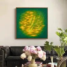 フランス風 ヴィンテージ 緑の手描き油絵 ソファ用のデザイナー壁掛け