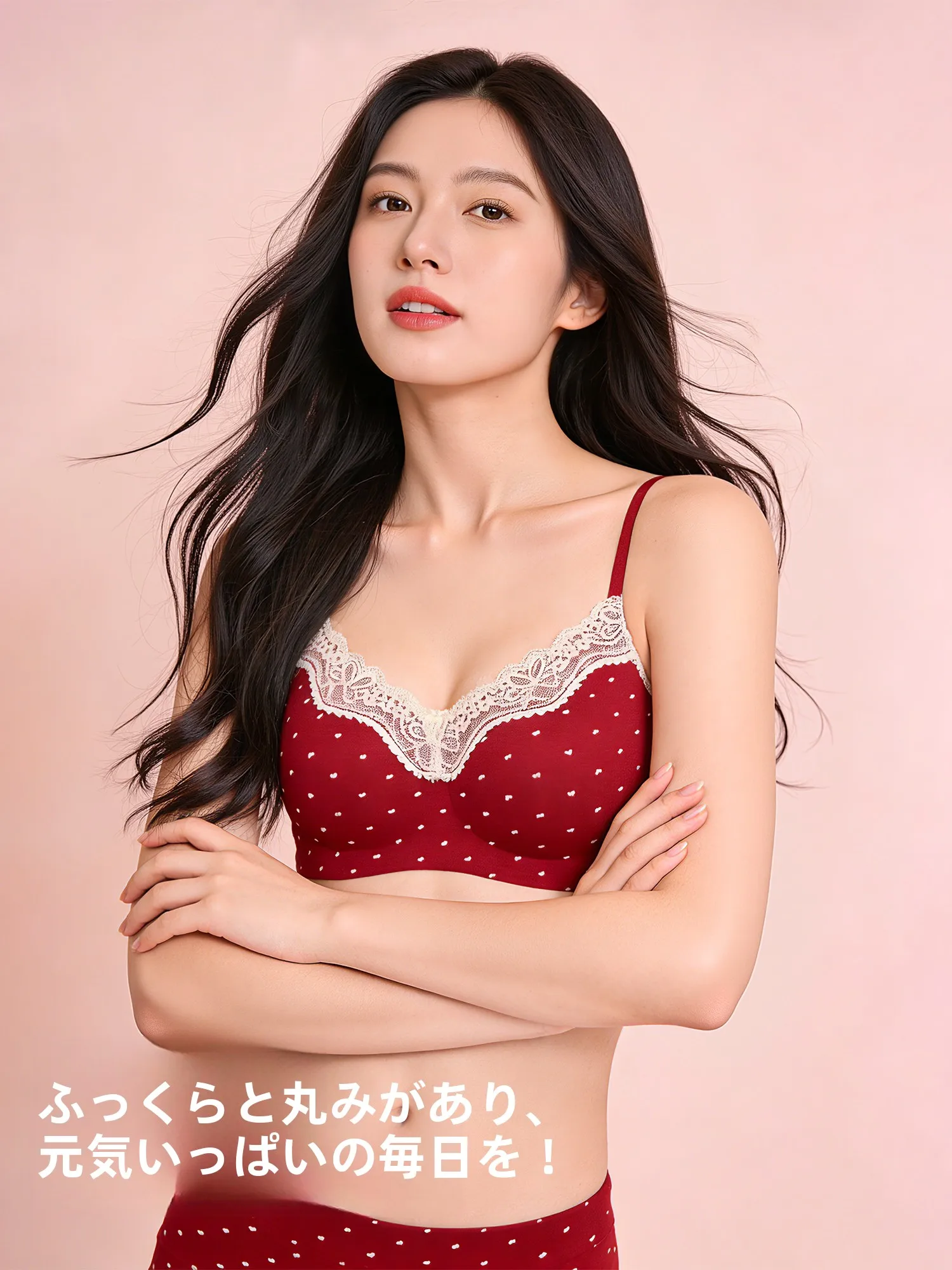 結婚式で私服着るなら、華やかなレッドのランジェリーセットがおすすめ
