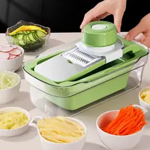 多機能ステンレス製野菜カッター【ポテトスライサー・家庭用・スライス＆細切り】