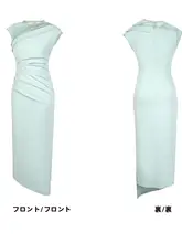 フランス風 高級感あふれる女性用ロングドレス【ウエストフィット・包み込むシルエット・夏用】