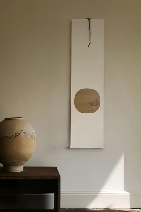 新中式 山水巻物掛け軸【高級装飾画・手作り・アート古画】