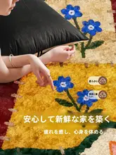 ラグマット【ラウンド型・軽奢・レトロ調・防滑・洗濯不要・お手入れ簡単】
