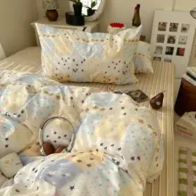 春を感じる可愛い花顔猫デザインのピュアコットン四季用ベッドリネン（セットアップ対応）