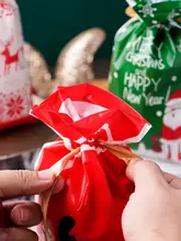クリスマスお菓子包装袋【幼稚園用・ギフトバッグ・巾着タイプ】