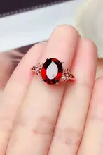 S925シルバー製 ローズゴールドコーティング ガーネットリング【女性用・オープンバンド・ワインレッド】