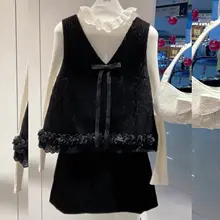 ニットタンクトップとミディスカートの春夏コーデ【優雅なデザイン・女性用・甘い印象】（セットアップ対応）