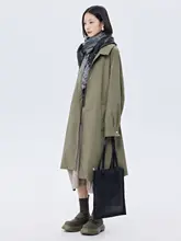 桑蚕丝入り 中長丈 ジャケット【長袖・ベルト付き・グリーン・秋冬用】