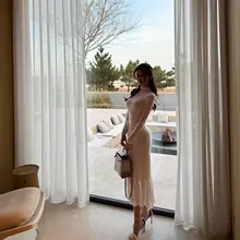 ヴィオラ 魚の尾のデザインニットドレス【フィッシュテール・曲線パネル】