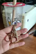 イタリア製 ハンドメイドデザインの金色はさみ【クジャク型・刺繍用・小型】