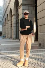 COLINWANG 超細羊毛ニットスウェットパンツ【デザイン・カジュアル】