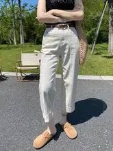 ホワイトワイドレッグ ジーンズ レディース夏秋新作