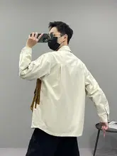 春の新作！偽二重デザイン作業ジャケット【ユニセックス・ゆ  ったりフィット・パッチワークスタイル】（セットアップ対応）