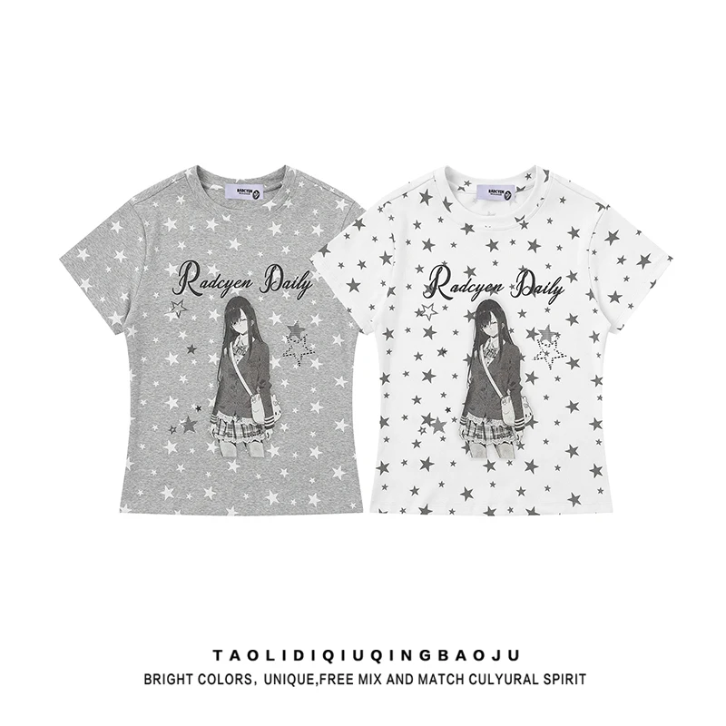2次元同人誌とACGタシャツの違いは？星柄の量産系女子イラストTシャツでどう選ぶ？
