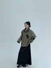 カジュアルな刺繍デザインの春用ワークジャケット【アメリカンスタイル・フィット・アンティーク風】