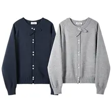 女性用長袖ニットカーディガン【秋季・スタイル・スリム効果】