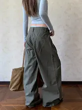 ヴィンテージストリートスタイルのウエストベルト付きワイドパンツ【フィット・ドレープ感】